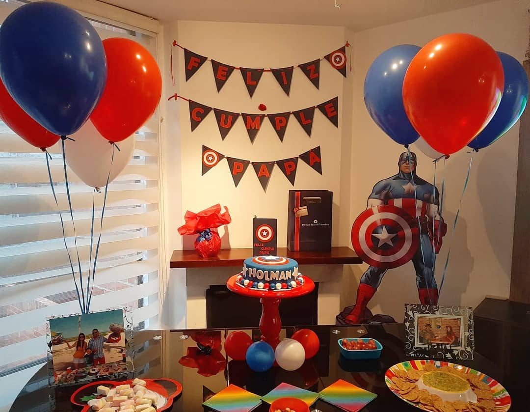 decoracion capitan america con globos 