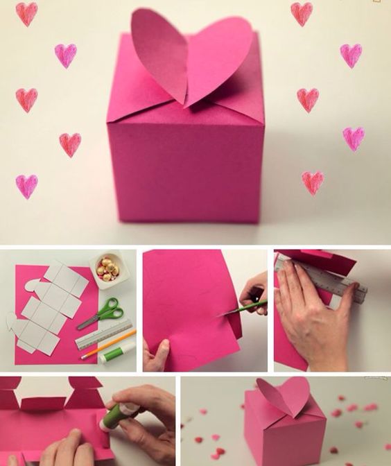 caja de cartón para san Valentín