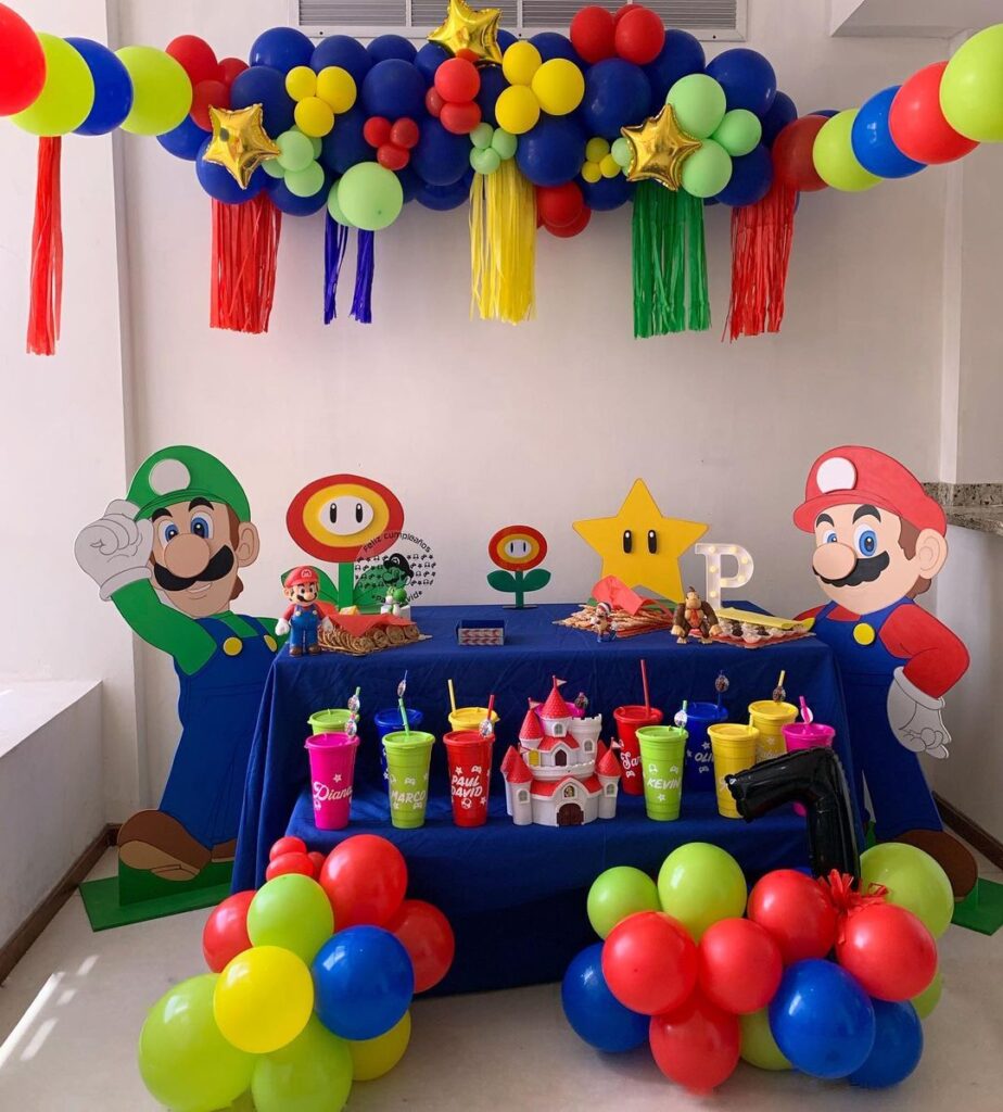 48 Originales ideas para decorar Fiesta de Super Mario  Fiesta de mario  bros, Decoracion de mario bros, Cumple de mario bros