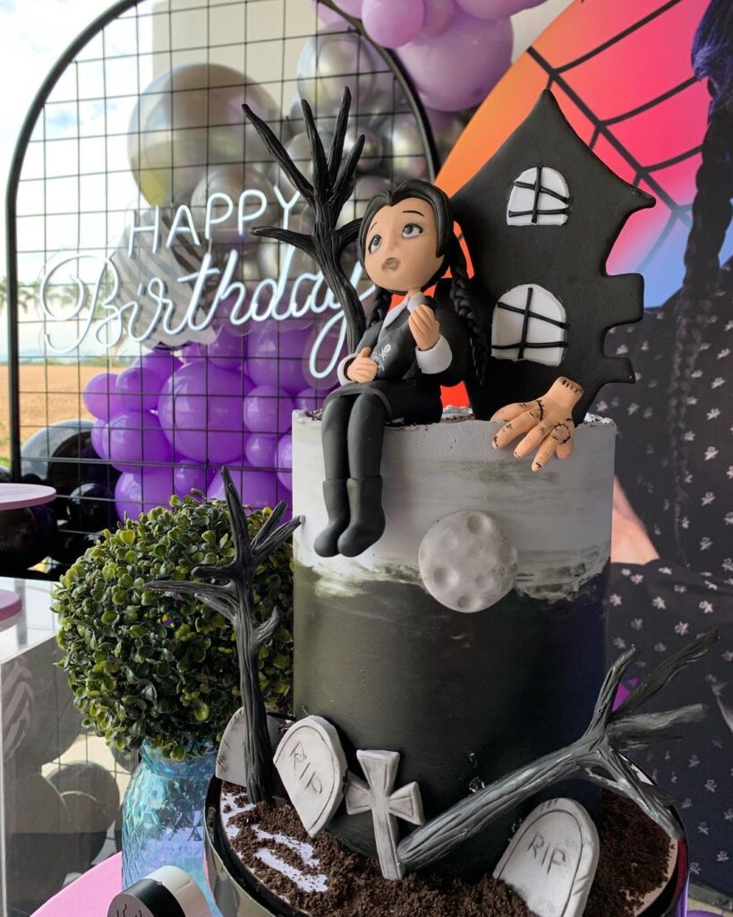 Wednesday Addams cake