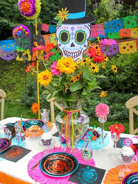 Centros de mesa fiesta día de muerto