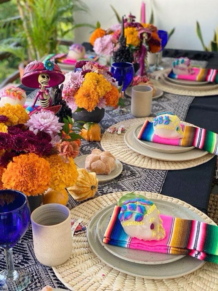 Mesa cumpleaños temática día de muertos