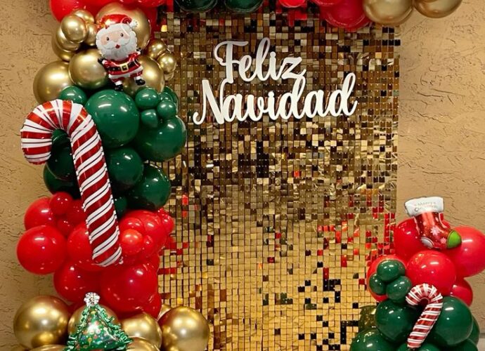 Decoración de navidad con globos