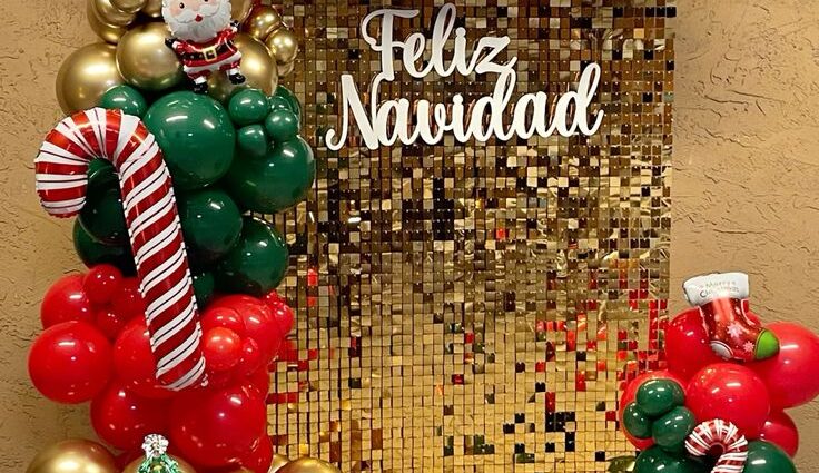 Decoración de navidad con globos