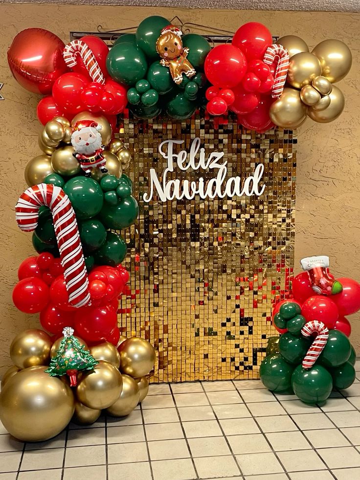 Decoración de navidad con globos