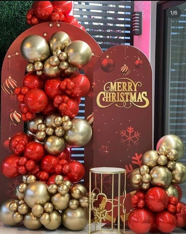 Decoración de navidad con globos