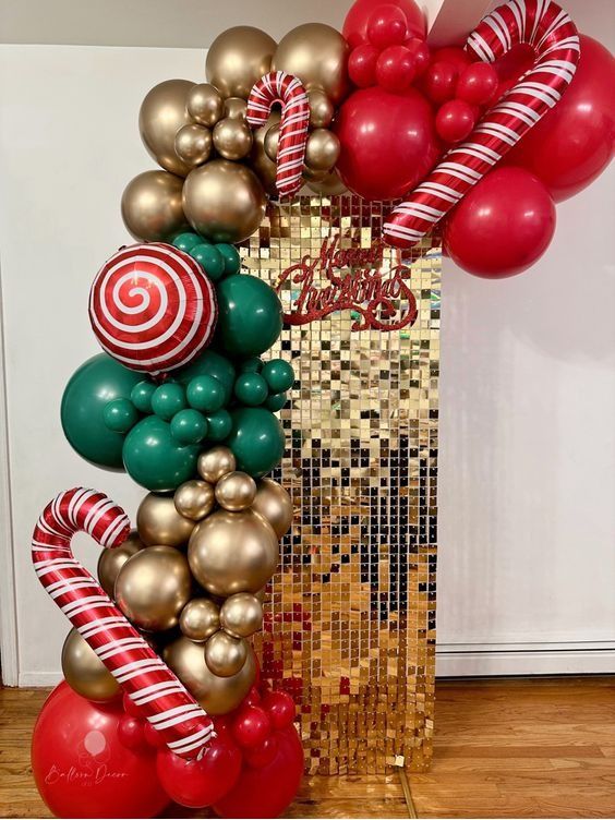 Decoración de navidad con globos